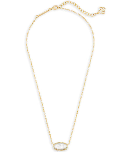 Elisa Pendant Necklace In Gold & Ivory Mother-of-Pearl