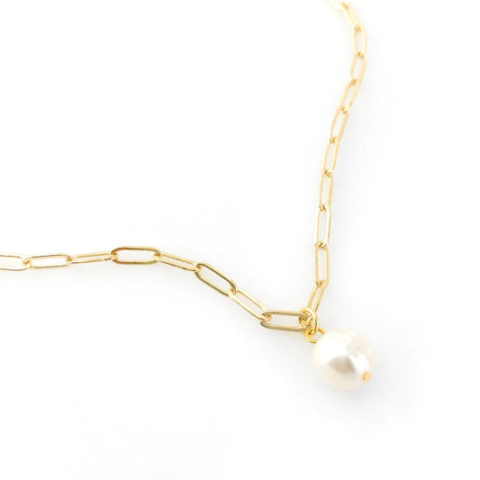 Pearl Paperclip Necklace