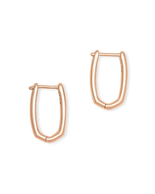 Ellen Huggie Earrings In 18k Rose Gold Vermeil